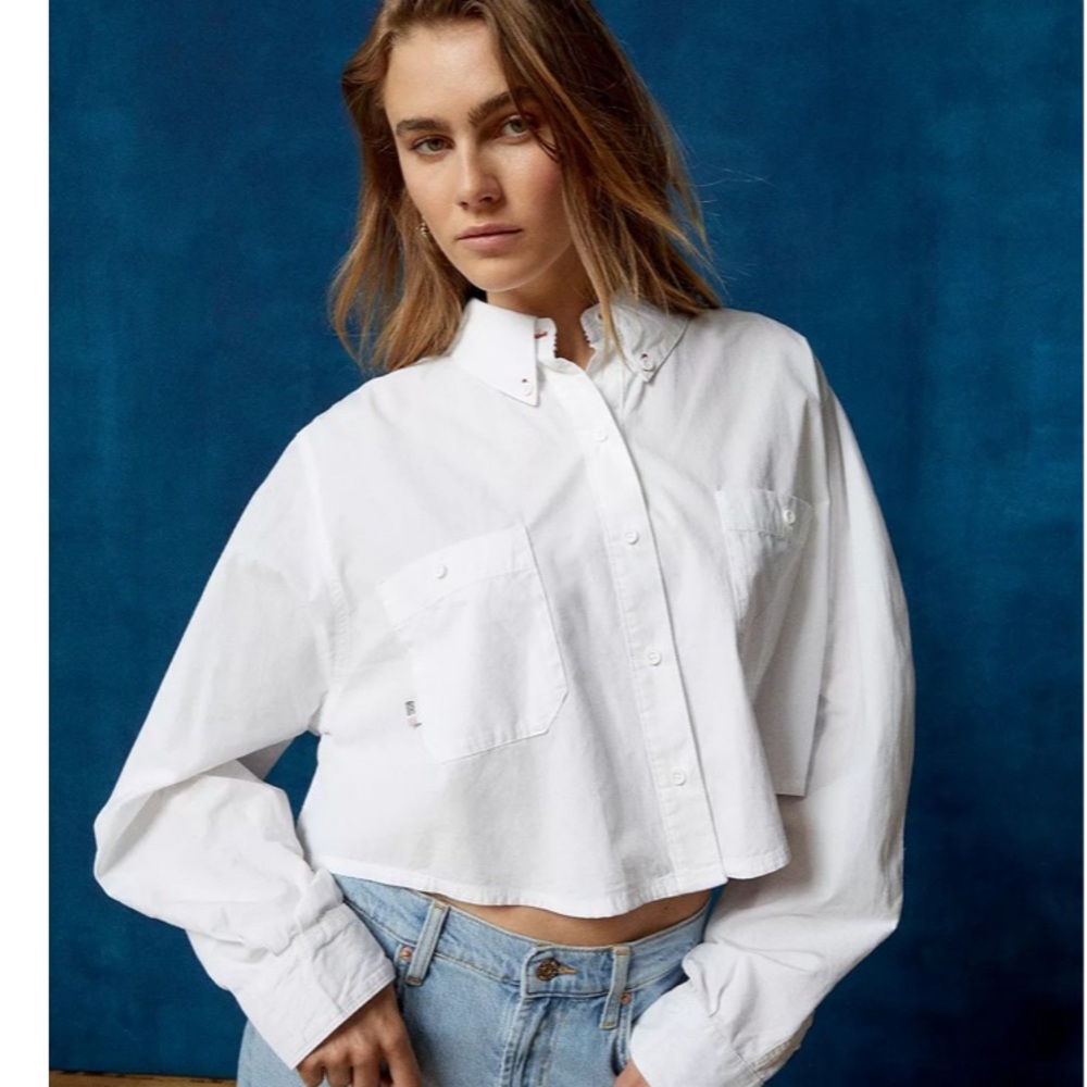 BDG Corey Cropped Button-Down Shirt NWT